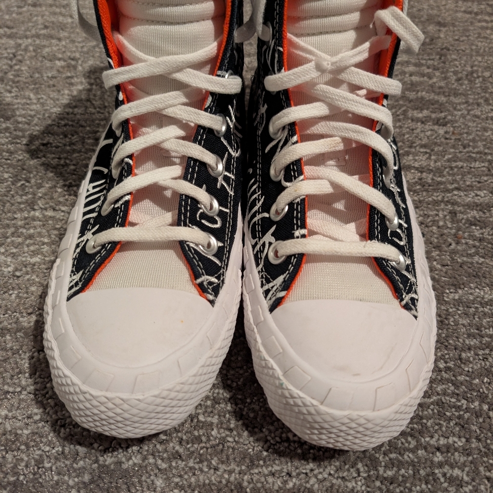 Converse Black White Orange Not A Chuck High Top Sneakers 5Y/Women's 6.5 - Picture 3 of 10
